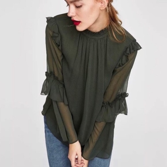 Zara Tops - Zara Emerald Blouse